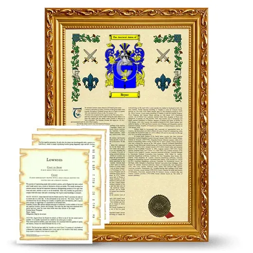 Bryer Framed Armorial History and Symbolism - Gold