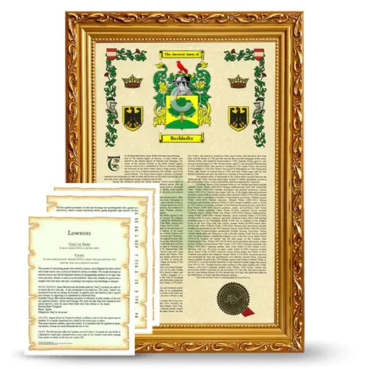 Buchholtz Framed Armorial History and Symbolism - Gold