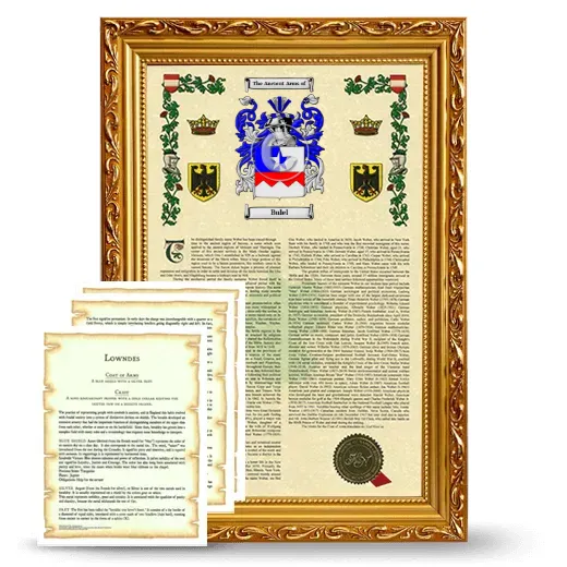 Bulel Framed Armorial History and Symbolism - Gold