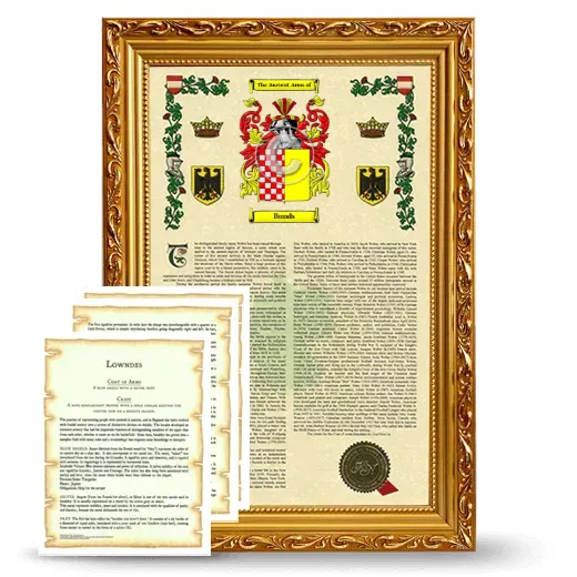 Bunds Framed Armorial History and Symbolism - Gold
