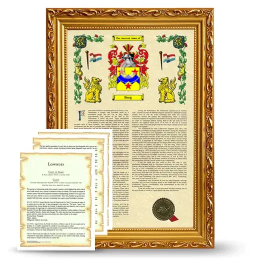 Burg Framed Armorial History and Symbolism - Gold