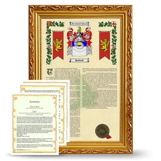 Byckood Framed Armorial History and Symbolism - Gold