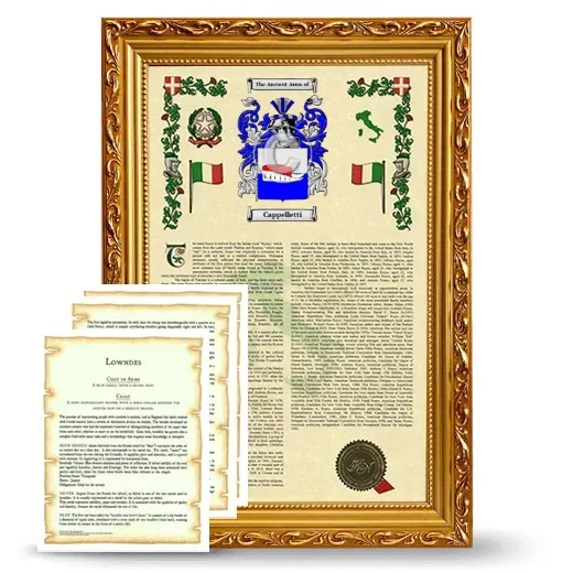 Cappelletti Framed Armorial History and Symbolism - Gold
