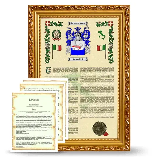 Cappellini Framed Armorial History and Symbolism - Gold