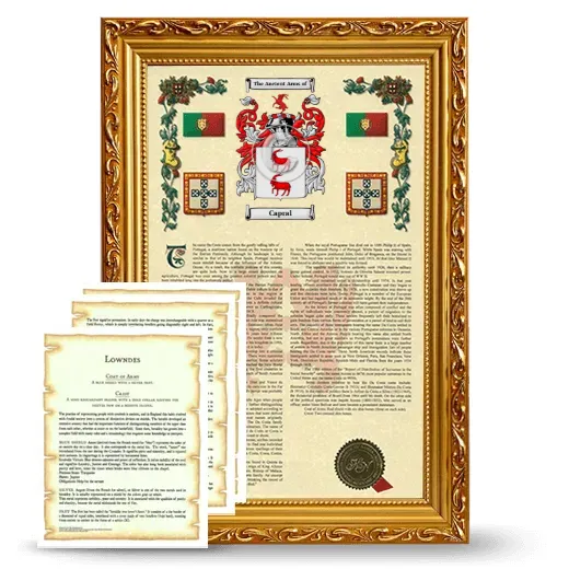 Capral Framed Armorial History and Symbolism - Gold
