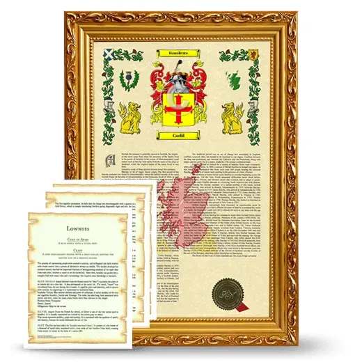 Carlil Framed Armorial History and Symbolism - Gold