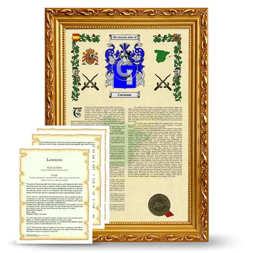 Carmone Framed Armorial History and Symbolism - Gold