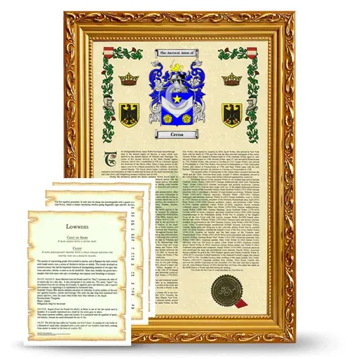 Cerna Framed Armorial History and Symbolism - Gold