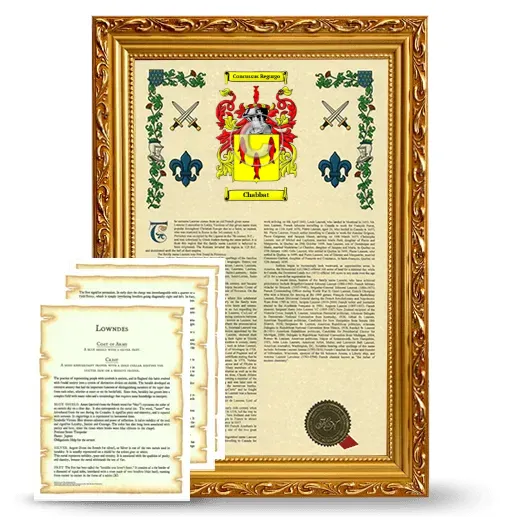 Chabbat Framed Armorial History and Symbolism - Gold