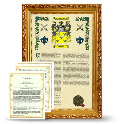 Chaplet Framed Armorial History and Symbolism - Gold