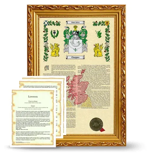 Chappes Framed Armorial History and Symbolism - Gold