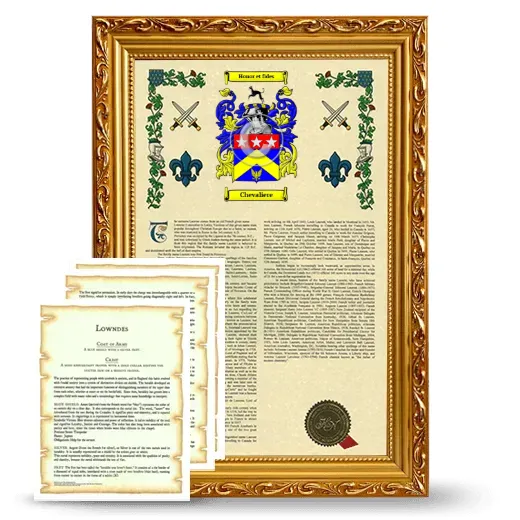 Chevaliere Framed Armorial History and Symbolism - Gold