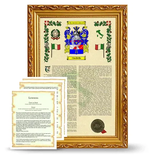 Ciardiello Framed Armorial History and Symbolism - Gold