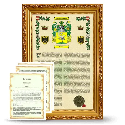 Cobbel Framed Armorial History and Symbolism - Gold