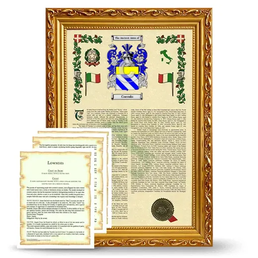 Coccolo Framed Armorial History and Symbolism - Gold