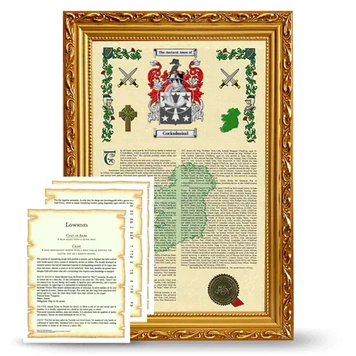 Cockulmind Framed Armorial History and Symbolism - Gold