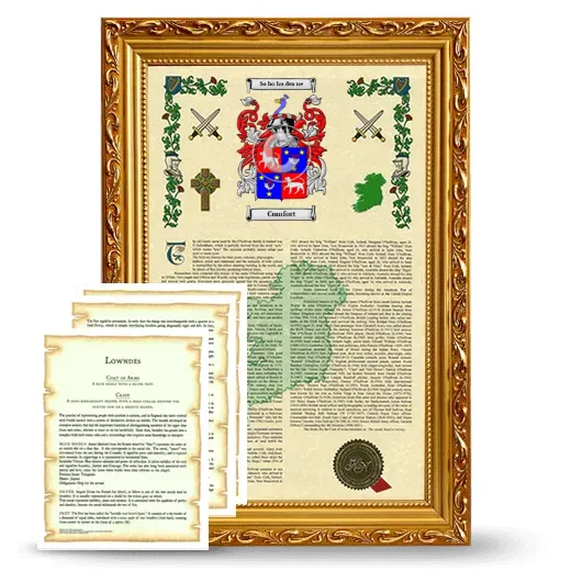 Comfort Framed Armorial History and Symbolism - Gold