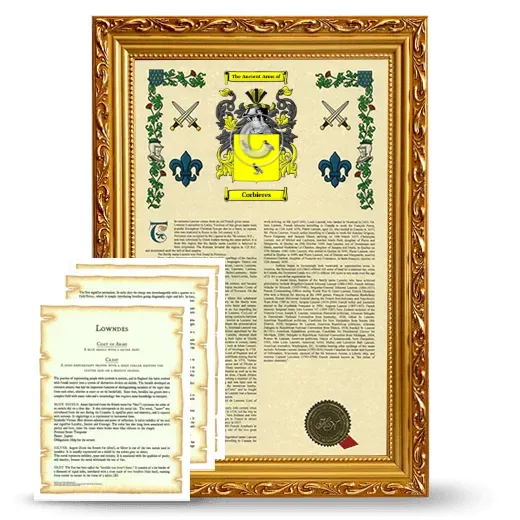 Corbieres Framed Armorial History and Symbolism - Gold