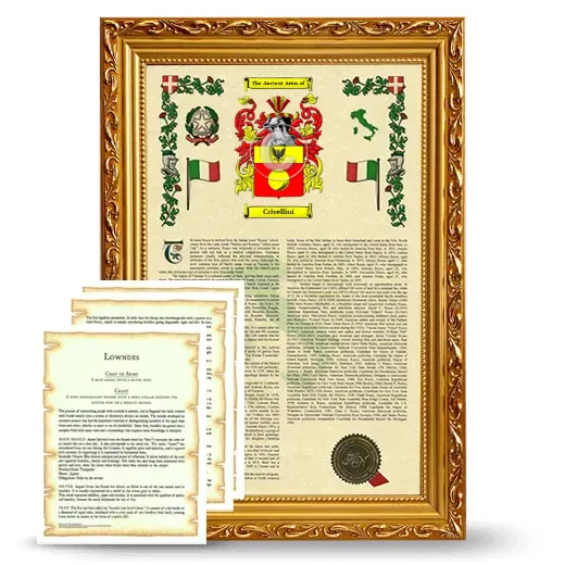 Crivellini Framed Armorial History and Symbolism - Gold
