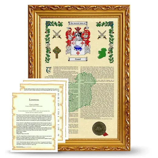 Crowl Framed Armorial History and Symbolism - Gold
