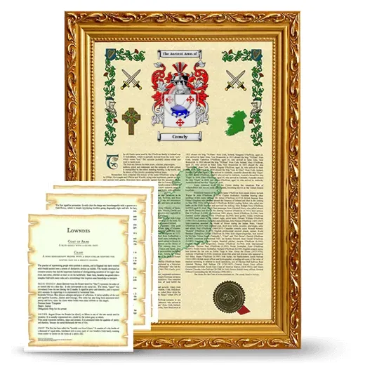 Crowly Framed Armorial History and Symbolism - Gold