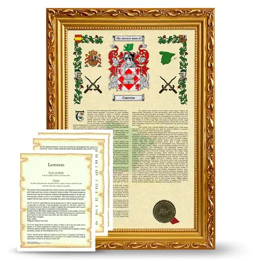 Cuervos Framed Armorial History and Symbolism - Gold