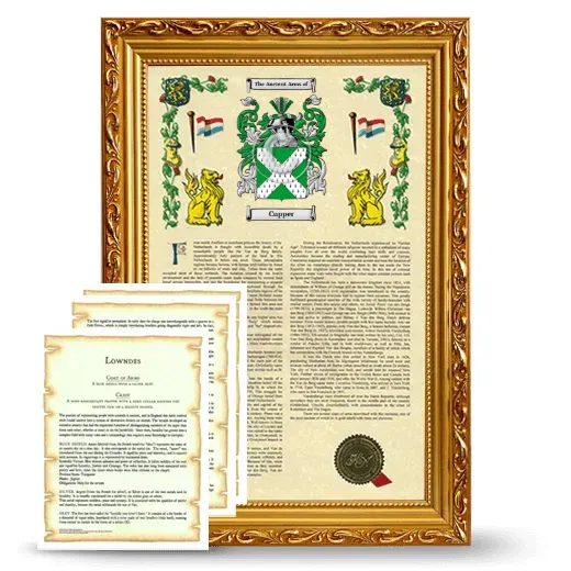 Cupper Framed Armorial History and Symbolism - Gold