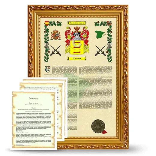 D'acosta Framed Armorial History and Symbolism - Gold