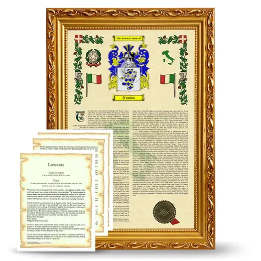 D'errico Framed Armorial History and Symbolism - Gold