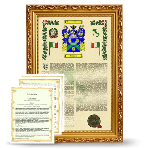 Damiani Framed Armorial History and Symbolism - Gold