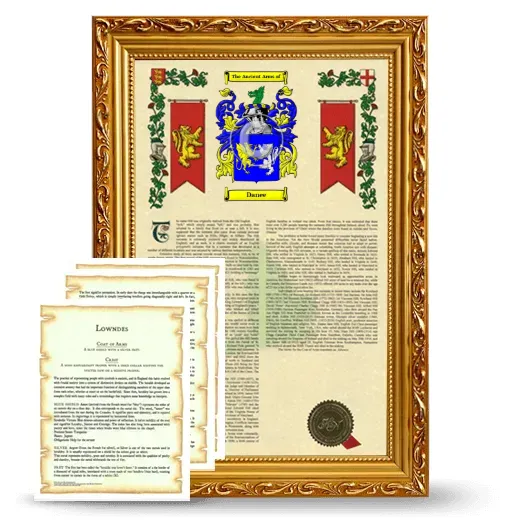 Danee Framed Armorial History and Symbolism - Gold