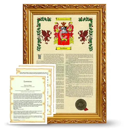 Davidson Framed Armorial History and Symbolism - Gold