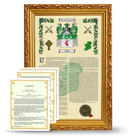 Dayd Framed Armorial History and Symbolism - Gold