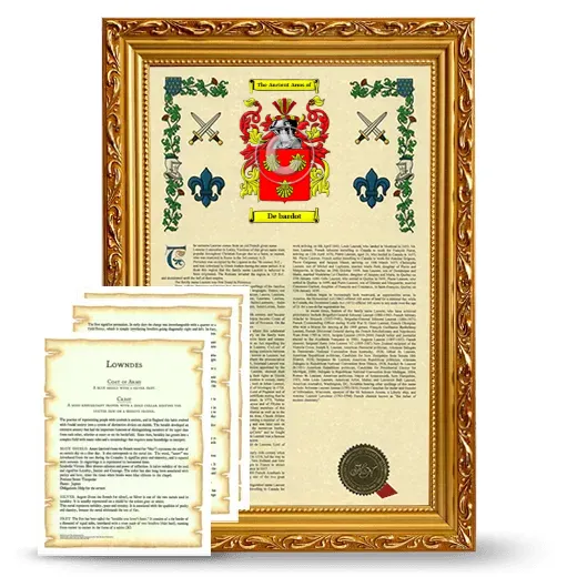 De bardot Framed Armorial History and Symbolism - Gold