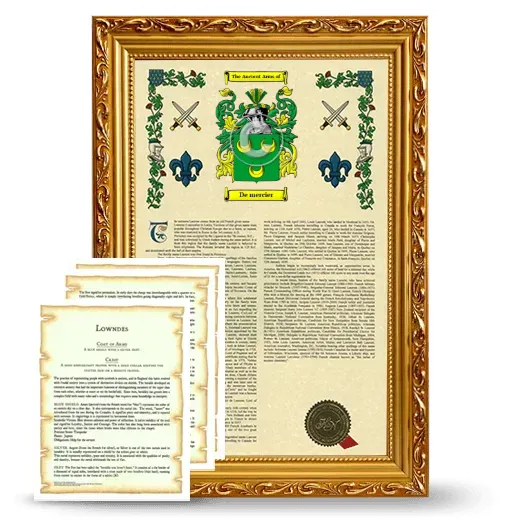 De mercier Framed Armorial History and Symbolism - Gold