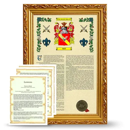 Defé Framed Armorial History and Symbolism - Gold