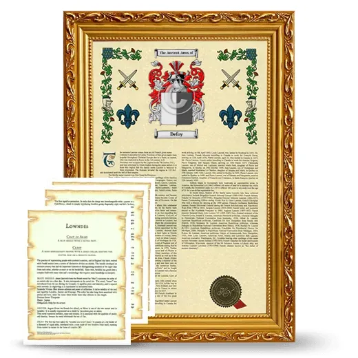 Defoy Framed Armorial History and Symbolism - Gold