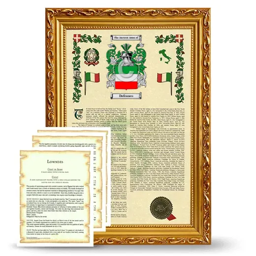 Defranco Framed Armorial History and Symbolism - Gold