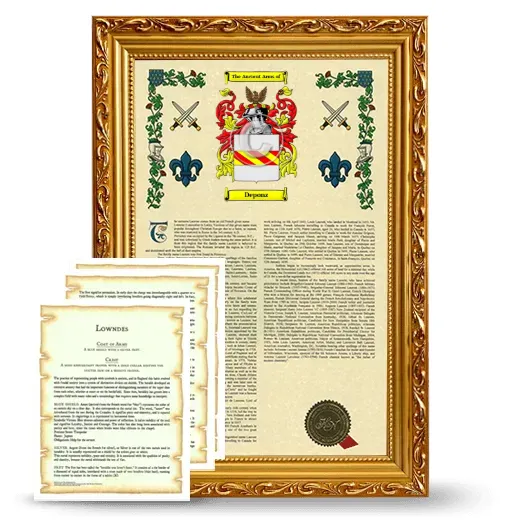 Deponz Framed Armorial History and Symbolism - Gold