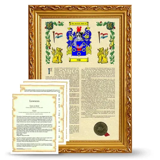 Dijk Framed Armorial History and Symbolism - Gold