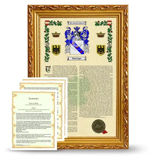 Doeringer Framed Armorial History and Symbolism - Gold