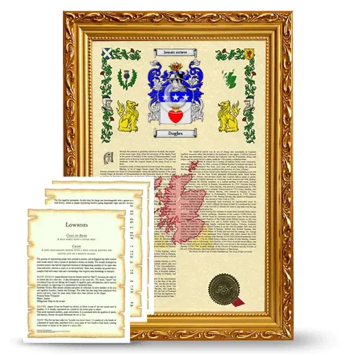 Dogles Framed Armorial History and Symbolism - Gold