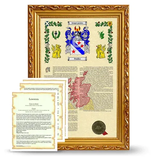 Doulas Framed Armorial History and Symbolism - Gold