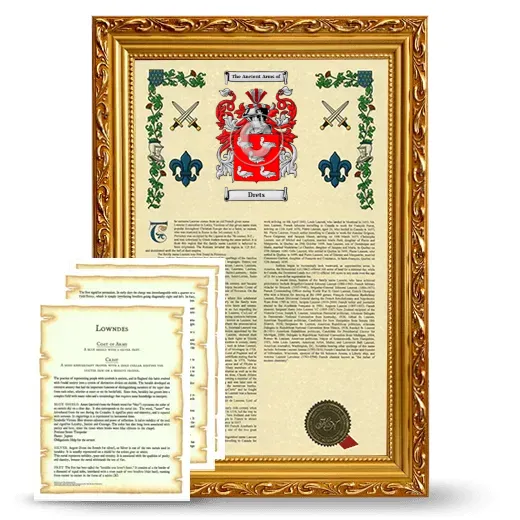 Drets Framed Armorial History and Symbolism - Gold