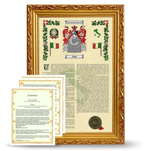 Dugo Framed Armorial History and Symbolism - Gold