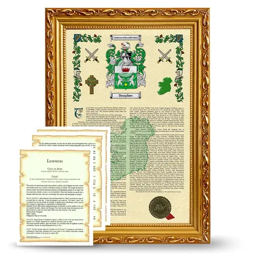 Dunphee Framed Armorial History and Symbolism - Gold
