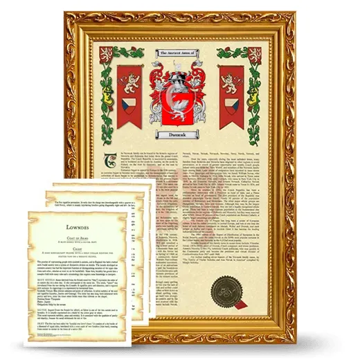 Dworak Framed Armorial History and Symbolism - Gold