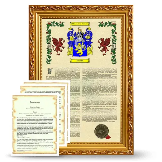 Eavind Framed Armorial History and Symbolism - Gold