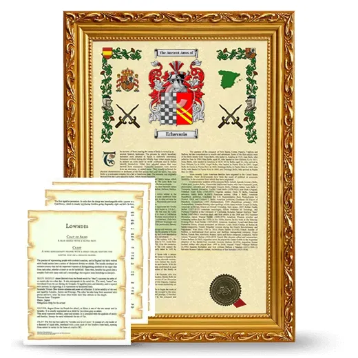 Echavaria Framed Armorial History and Symbolism - Gold