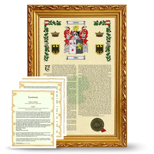 Eden Framed Armorial History and Symbolism - Gold